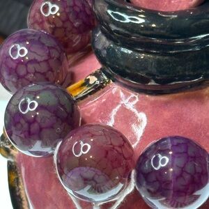 Purple Dragon Vein Agate Bracelet 20mm Size 6.5